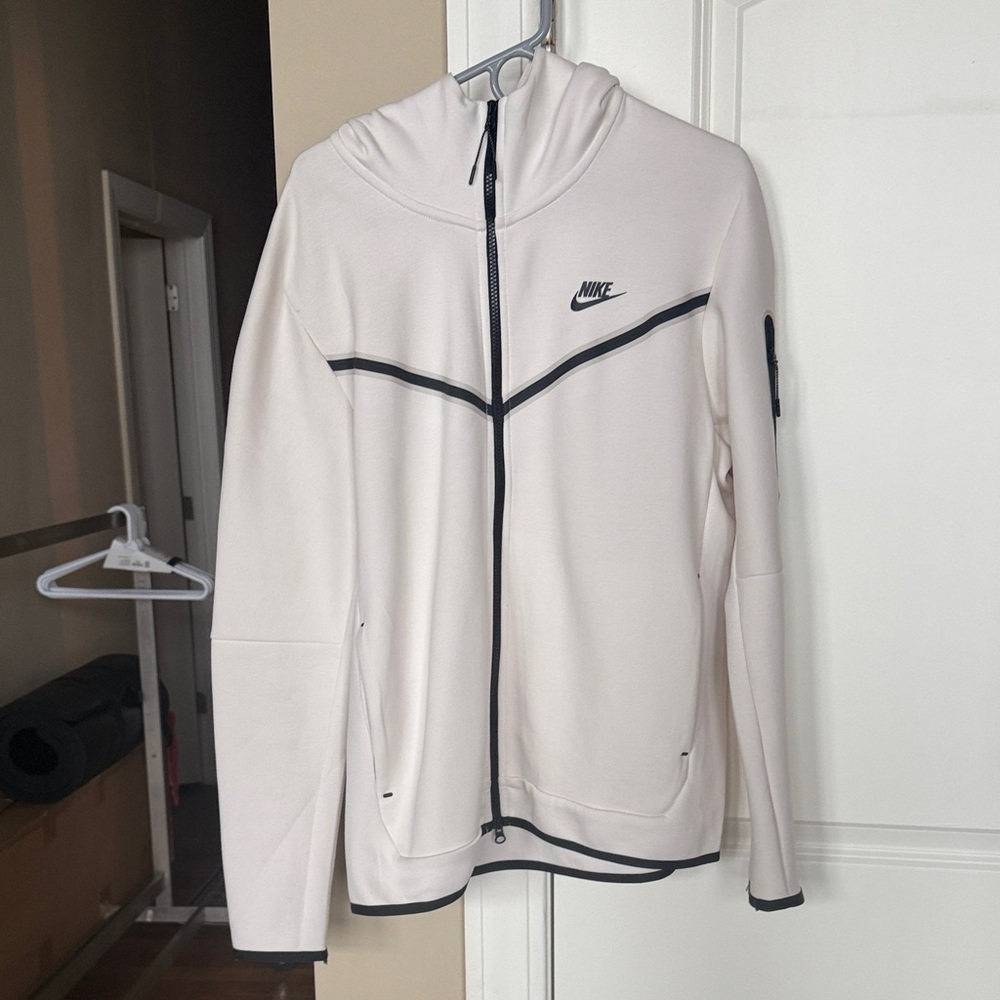 Nike Cream Zip-Up Jacket with Black Details